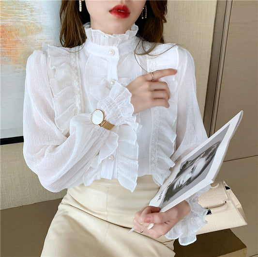 Women's Spring French Style Long Sleeve Shirt