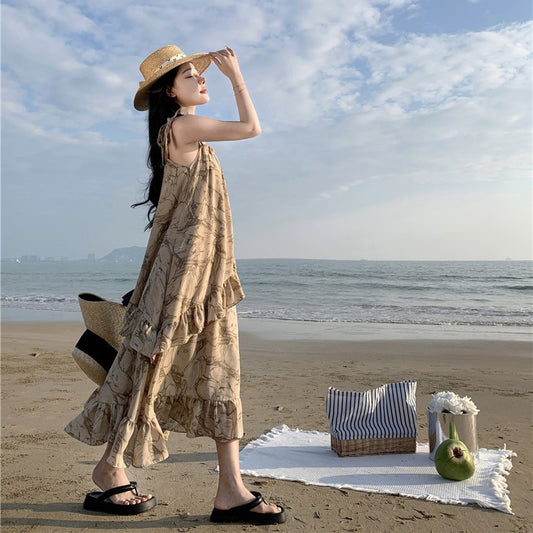 Bedrucktes Schnürkleid mit Seaside Rock-Muster für Damen