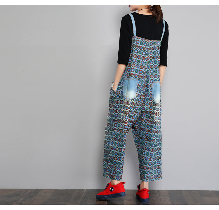 Denim-Overalls, lockerer Schlankheits-Neun-Punkte-Overall für Damen