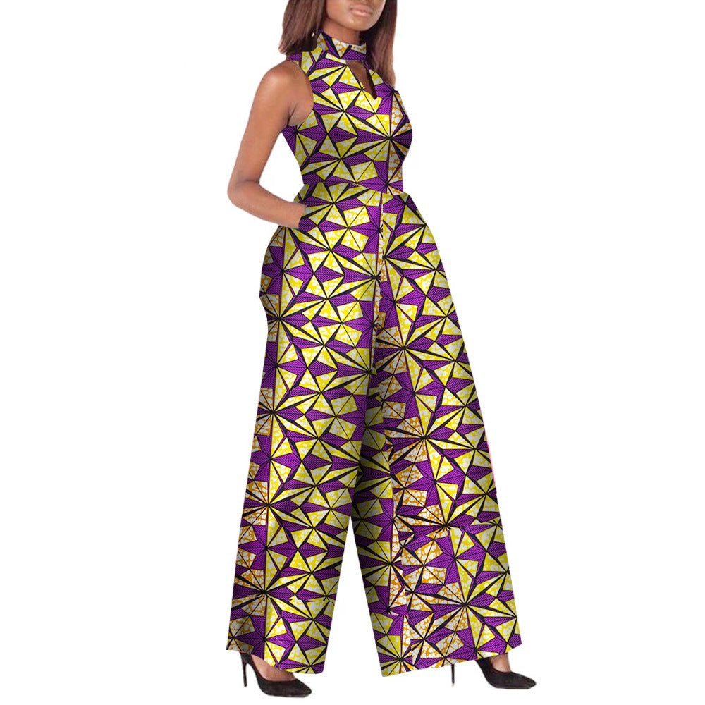 African Women's Ankara Fashion Jumpsuit Sleeveless