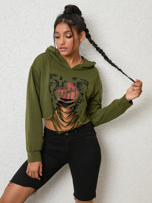 Cutout Long Sleeve Hoodie