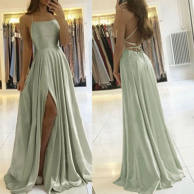 Elegantes mehrfarbiges Abendkleid in Über- und Übergröße, Maxikleid aus glänzendem Satin