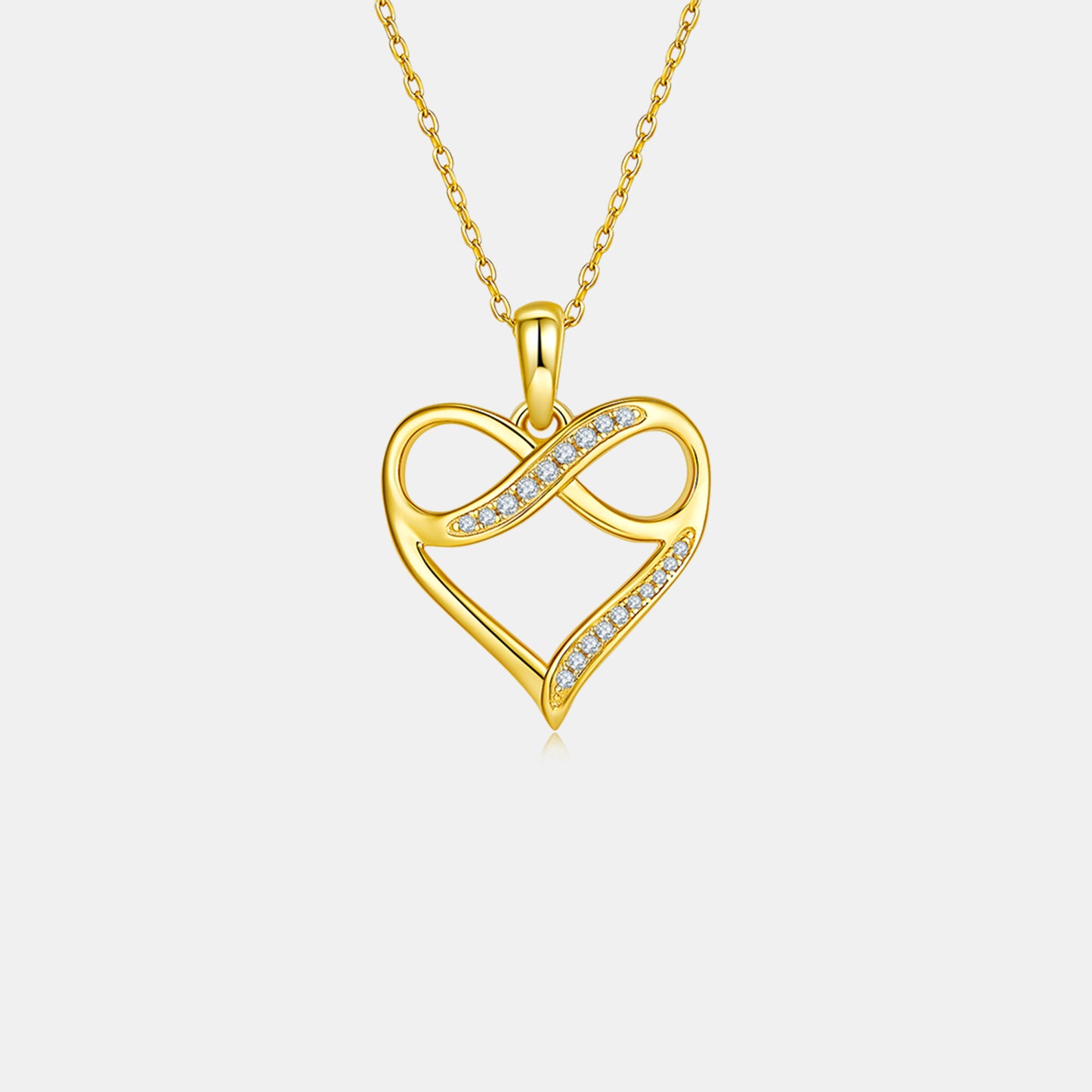 Collar de corazón de plata de ley 925 con moissanita