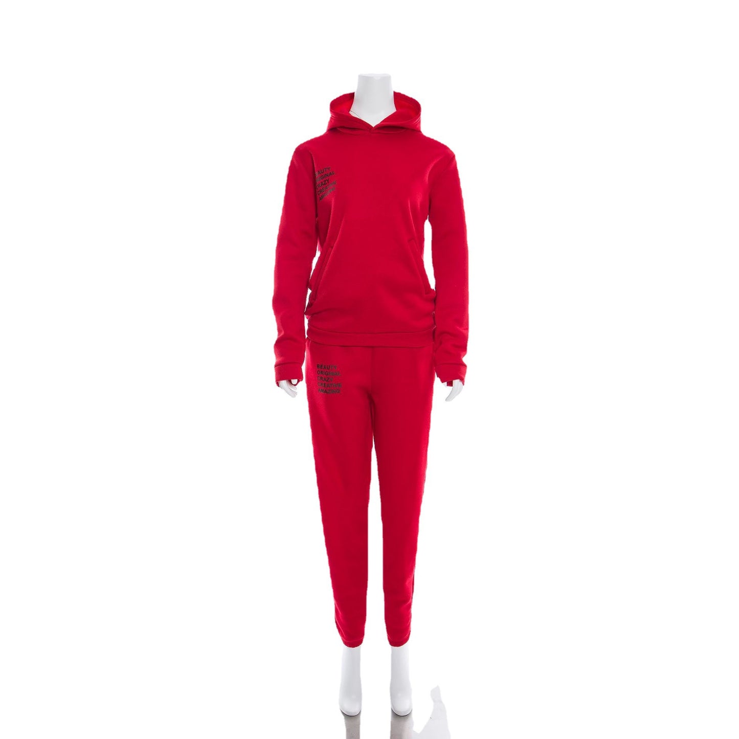 Conjunto de dos piezas de traje de pantalón deportivo atado al tobillo con suéter informal deportivo para mujer