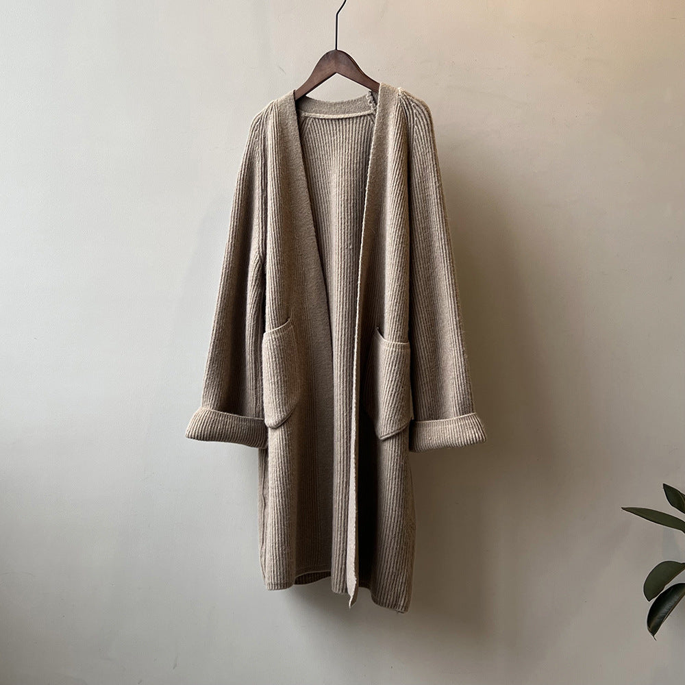 Sweater Cardigan Coat Women's Mid-length