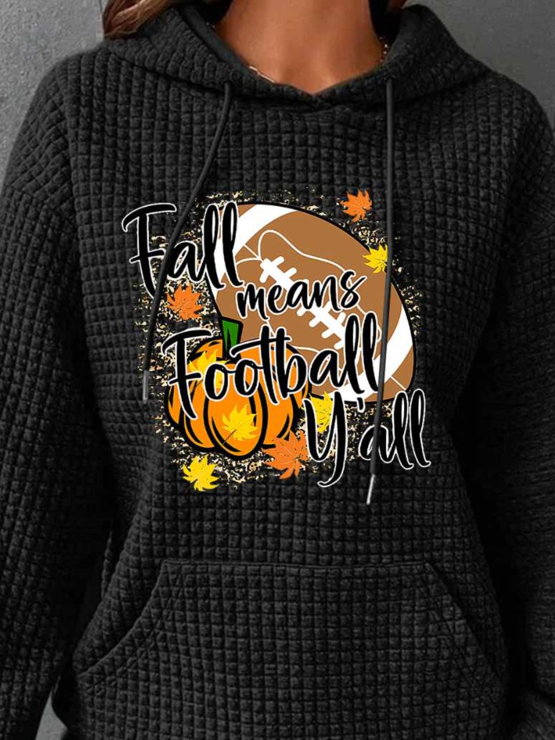 OTOÑO SIGNIFICA FÚTBOL Y'ALL Sudadera con capucha gráfica