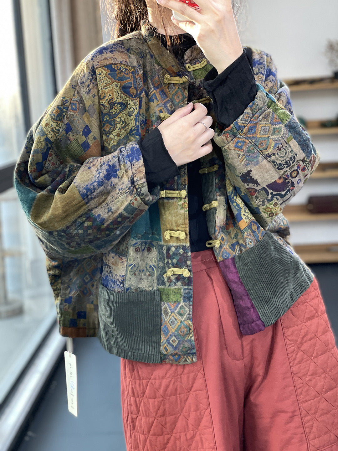 Autumn Ethnic Style Chinese Artistic Retro Printing Coat