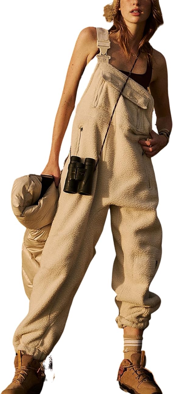 Women's Pocket Solid Color Adjustable Shoulder Strap Jumpsuit