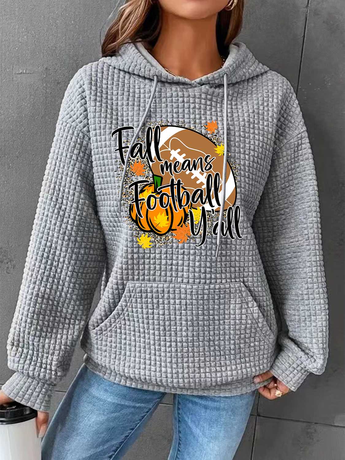 FALL MEANS FOOTBALL Y'ALL Grafik-Hoodie