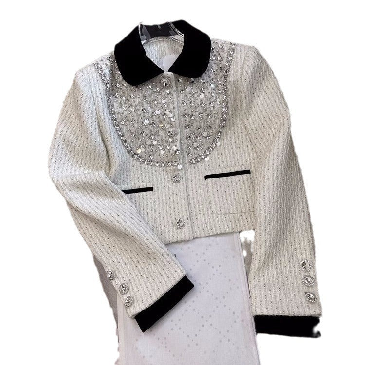 Women's Fashion Heavy Industry Beads Western Style Top