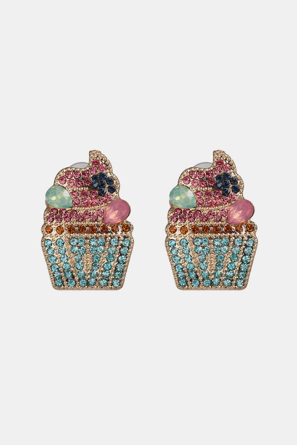 Pendientes colgantes de acrílico con forma de cupcake