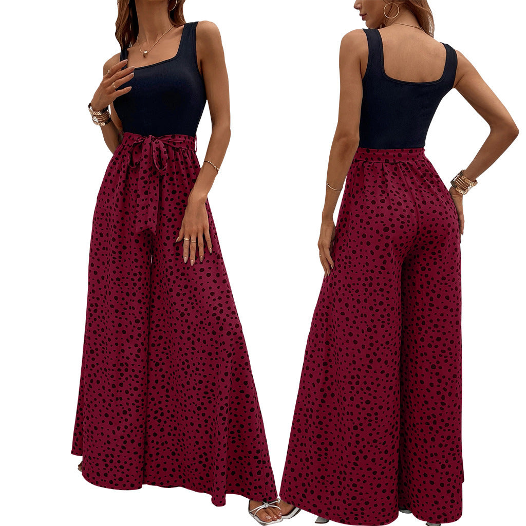 Schlankmachende Hose mit farbigen Polka-Dots für Damen