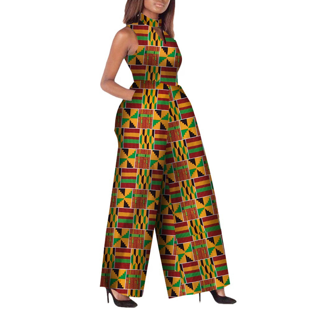 Afrikanischer Ankara-Modeoverall für Frauen, ärmellos