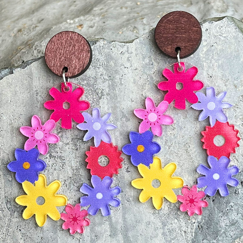 Pendientes de lágrima florales