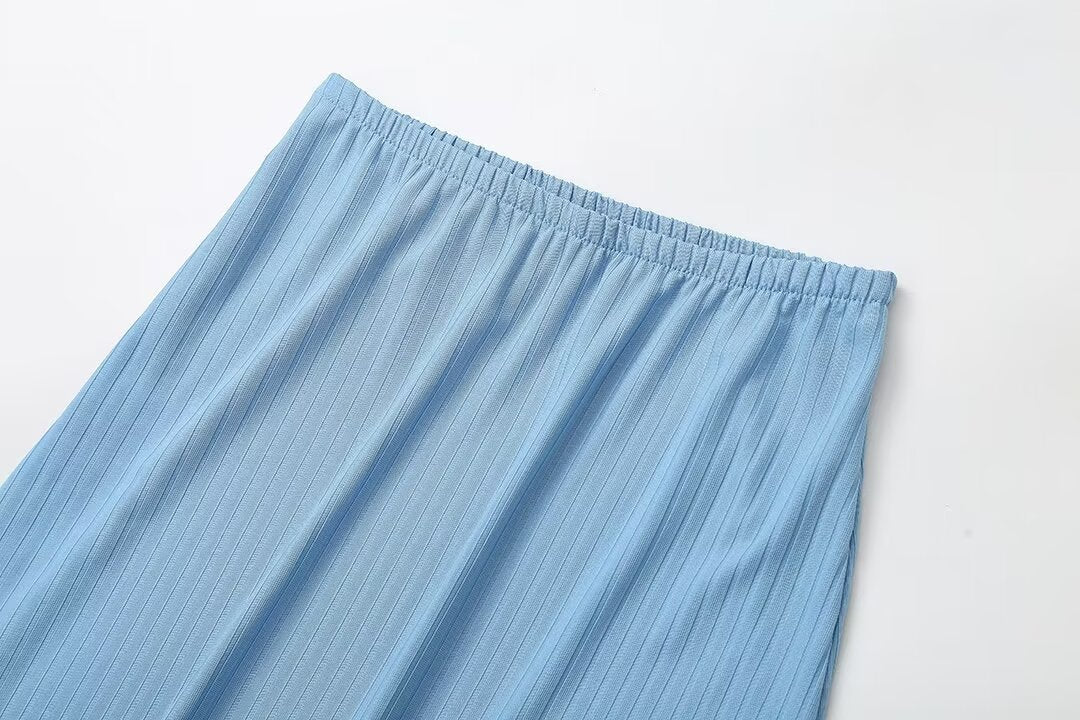 Women's Tube Top Bevel Pleated Skirt