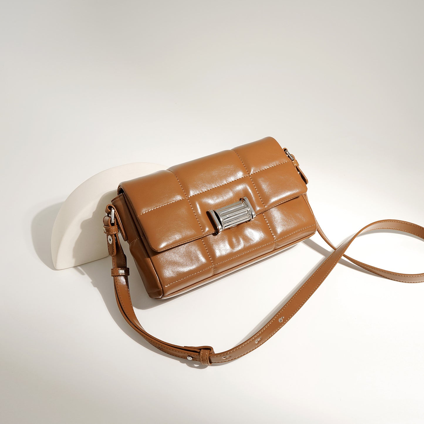 Women's Soft Leather Small Square Bag Shoulder
