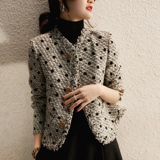 Fashionable Elegant Tweed Coat For Women