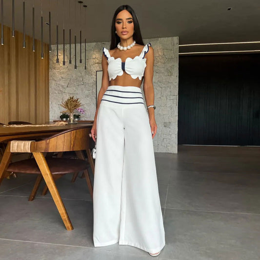 Suspenders Midriff Outfit Fashion Wide-leg Trousers Women's Suit