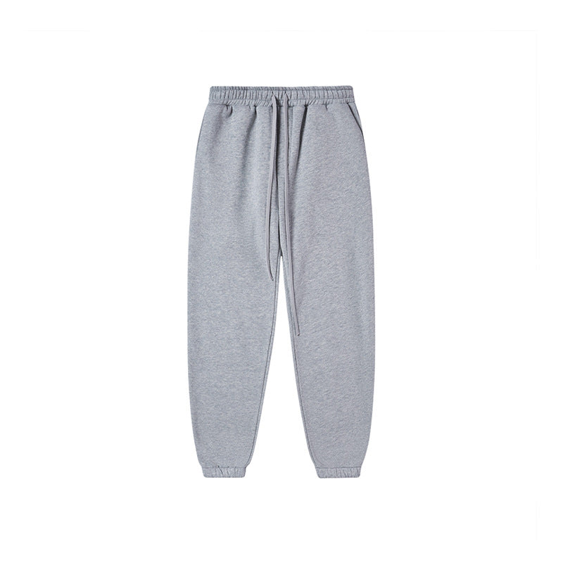 Autumn And Winter Fleece-lined Thick Hooded Solid Color Sweatpants Hoodie