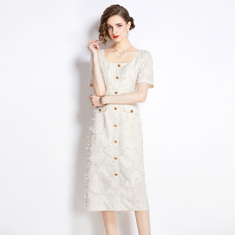 High-end Retro Tassel Midi Dress