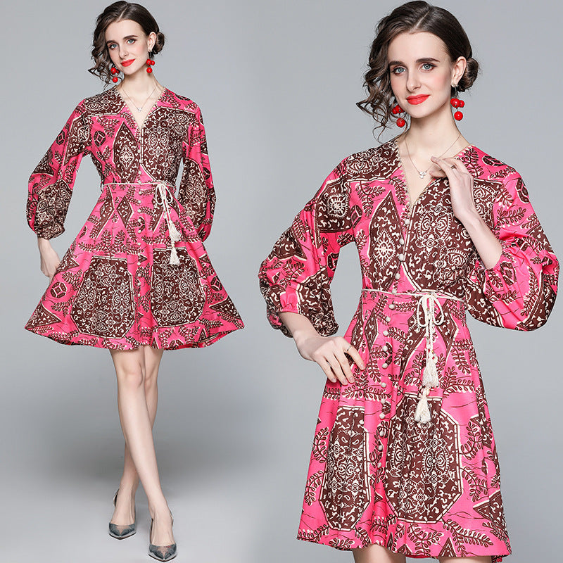 Kleid im Retro-Stil mit Bohemian-Print