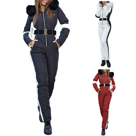 Fashion Ski Suit Coat Outdoor Sports Jumpsuit Zipper Women's Ski Suit