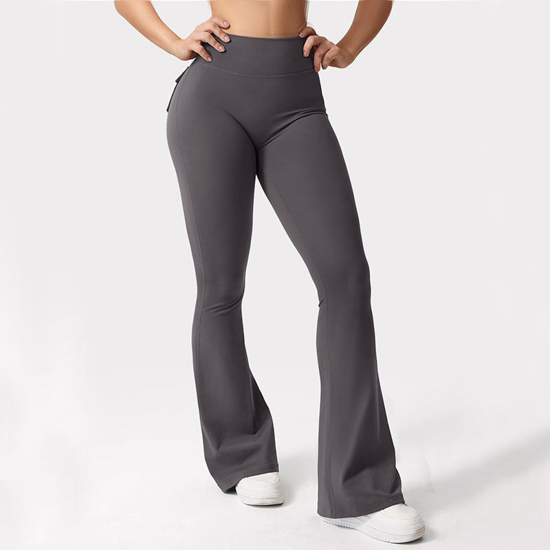 Cargo Pocket Pants Elastic High Waist Fitness Pants