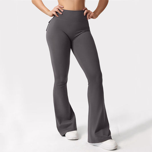 Cargo-Taschenhose, elastische Fitnesshose mit hoher Taille