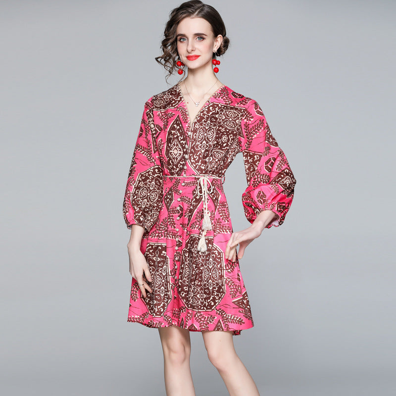 Bohemian Printed Retro Style Dress