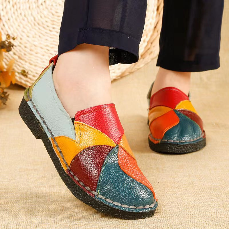 Ethnic Style Casual Color Blocking Flat Bottomed Women's Shoes