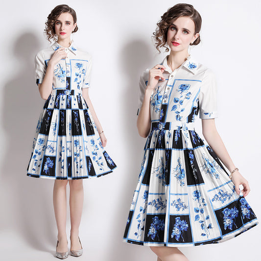 Hemdkleid mit französischem Retro-Print