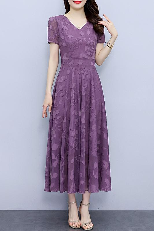 Chiffon-Jacquardkleid Große Größen