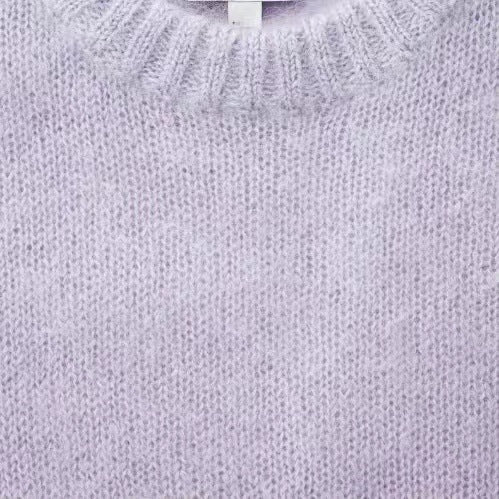 Women's Round-neck Mohair Blended Sweater