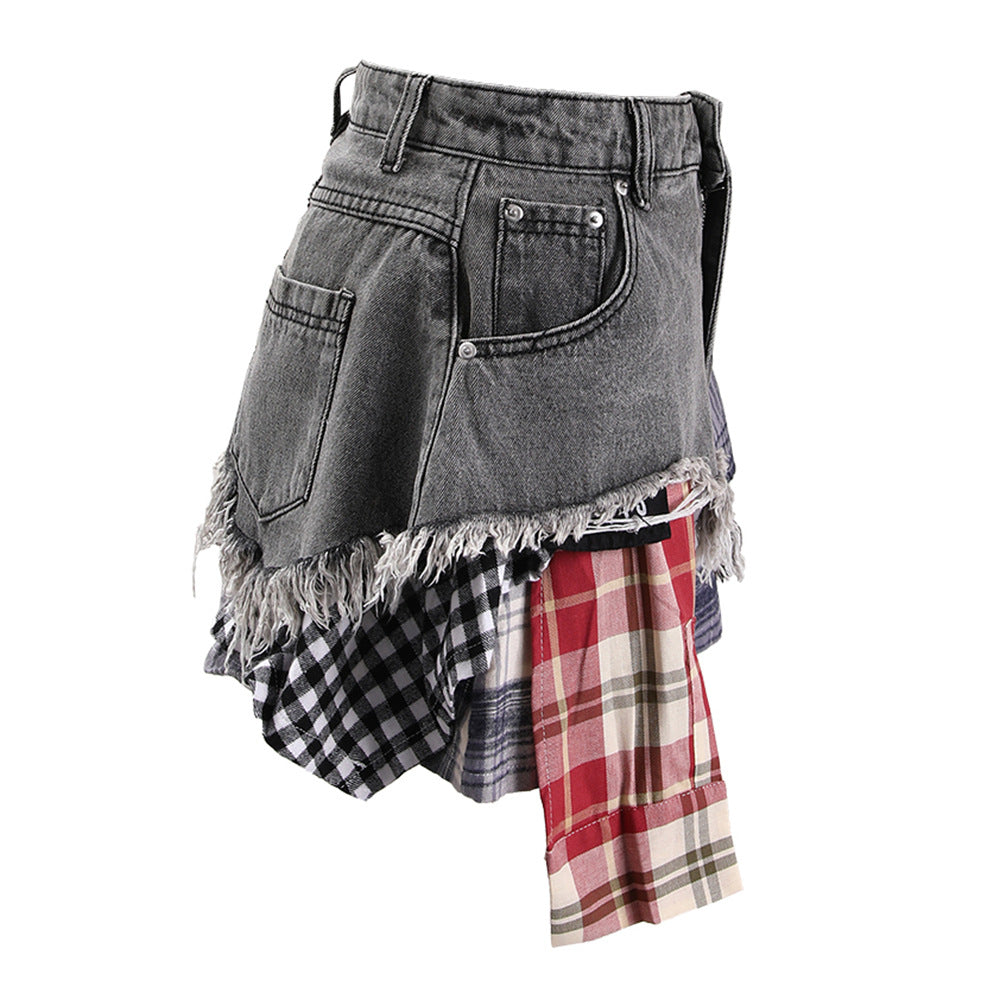 Deconstructing Design Sense Denim Skirt Female Irregular