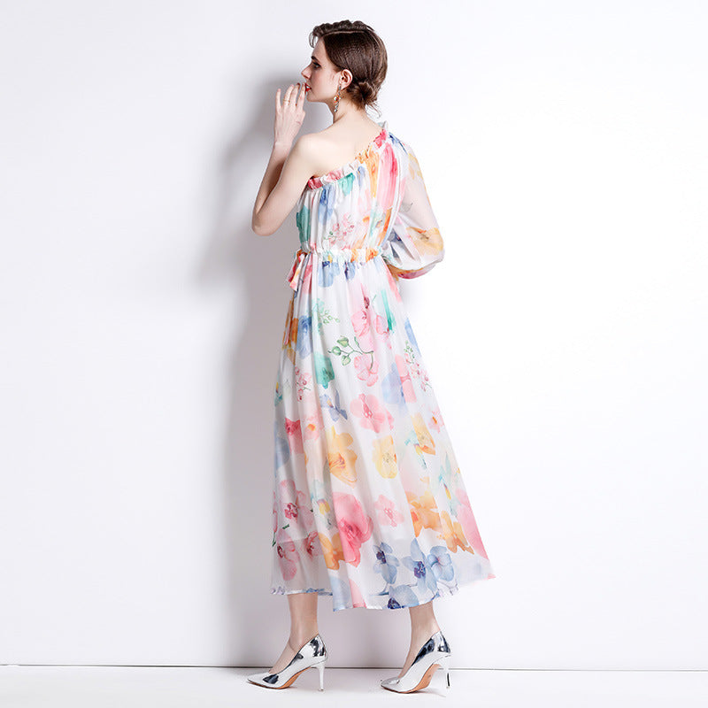 Chiffon Shoulder Beach Dress Seaside Vacation Super Fairy