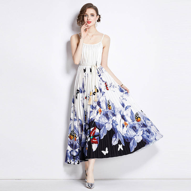 Women's Printed Pleated Dress