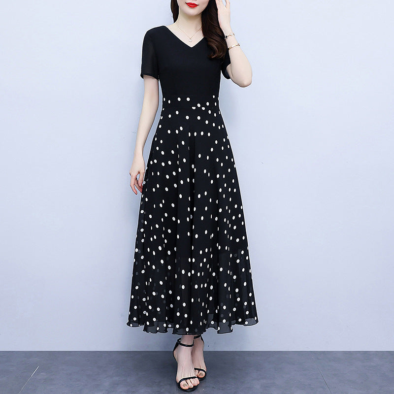 French Style Hepburn Slim Fit Slimming Slim Fit Plus Size Dress