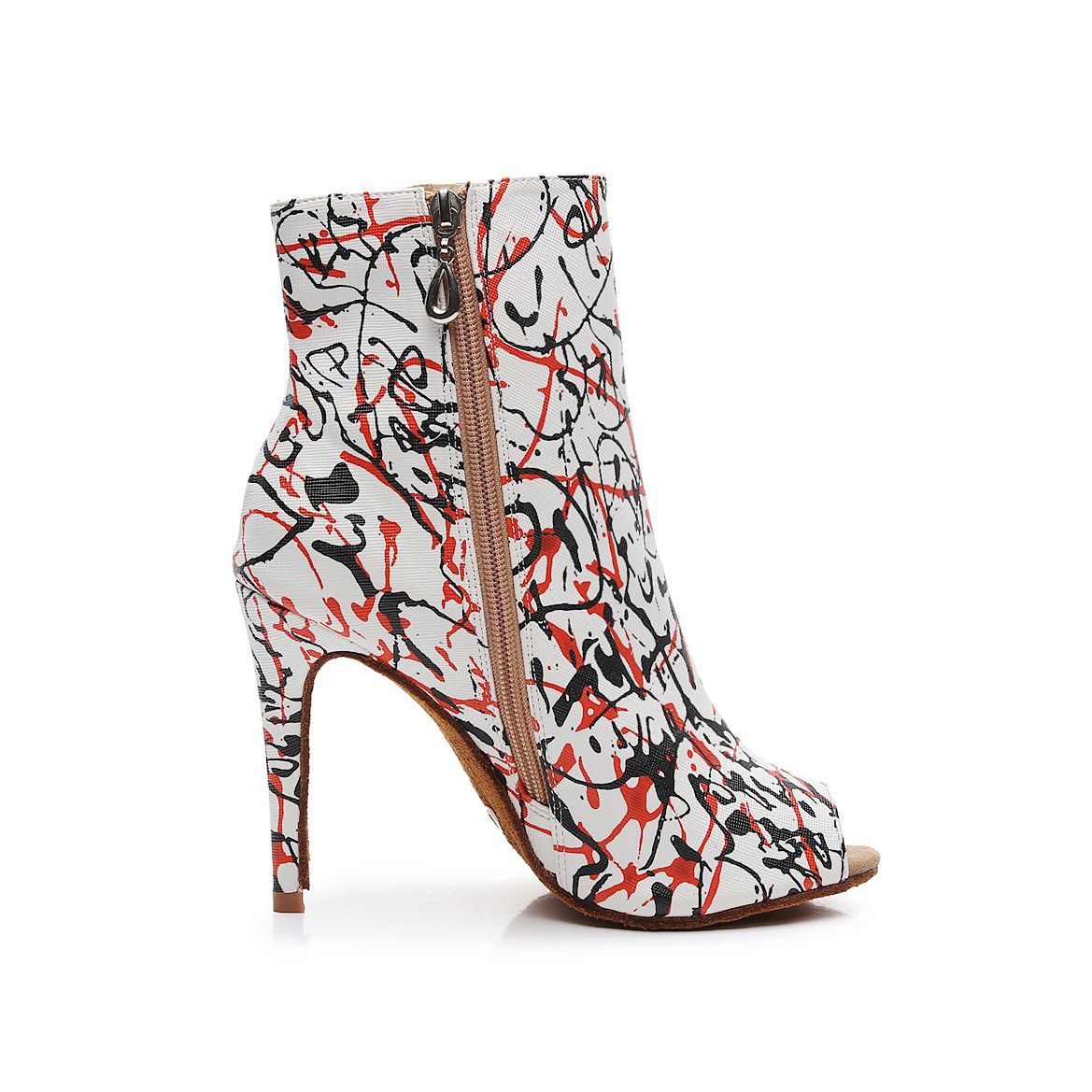 Women's Adult High Heel Stage Boots Graffiti Mid-calf