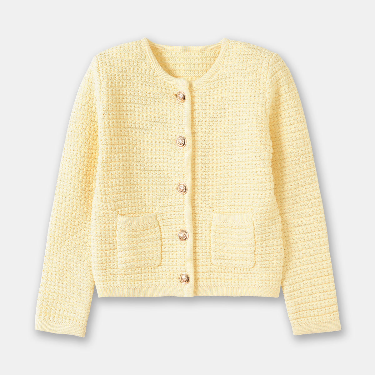 Mantel im klassischen Stil Eleganter einreihiger Baumwollpullover Damen Ananas Pin Top