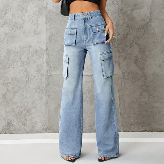 Damenbekleidung High Waist Arbeitskleidung Schlankheits-Jeanshose