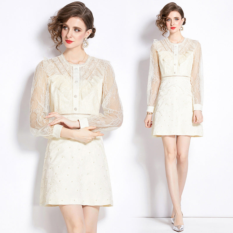 High-grade Hollow Design Jacquard Dress