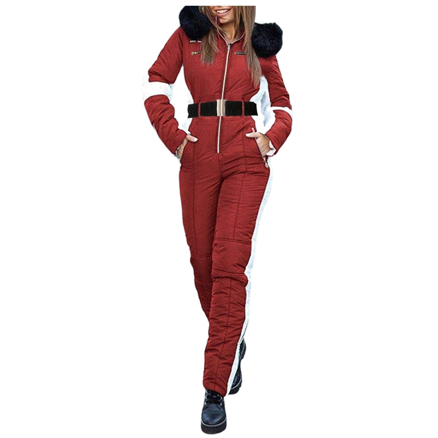 Mode Skianzug Mantel Outdoor Sports Jumpsuit Reißverschluss Damen Skianzug