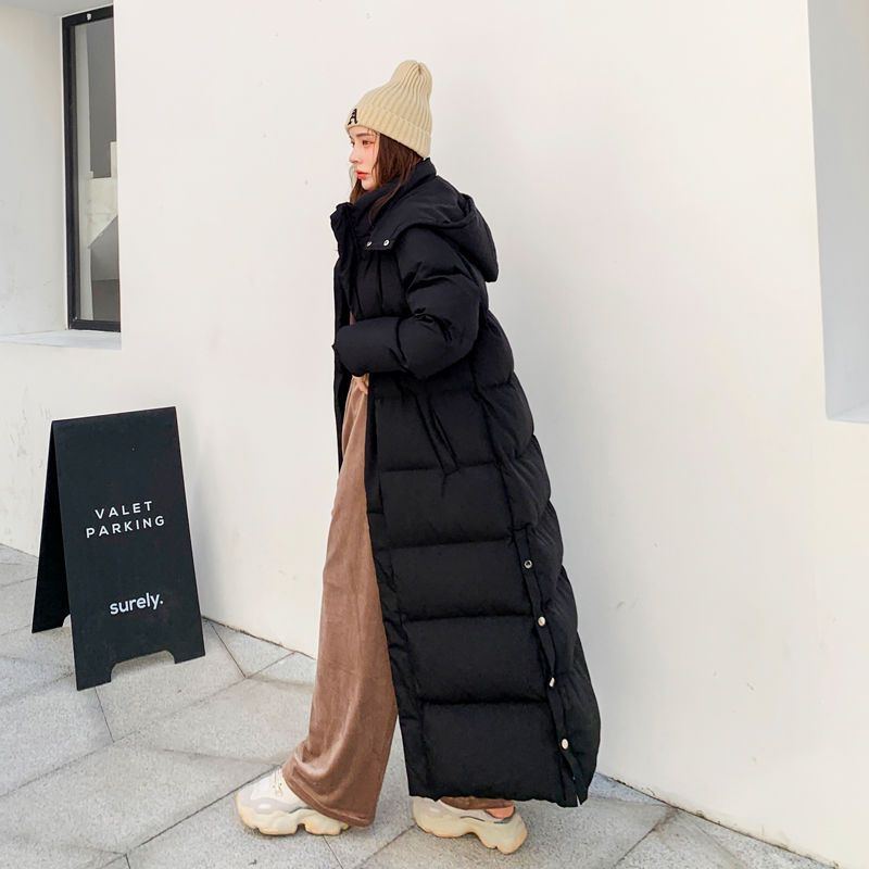 Chaqueta de abrigo larga de algodón suelta gruesa de invierno para mujer