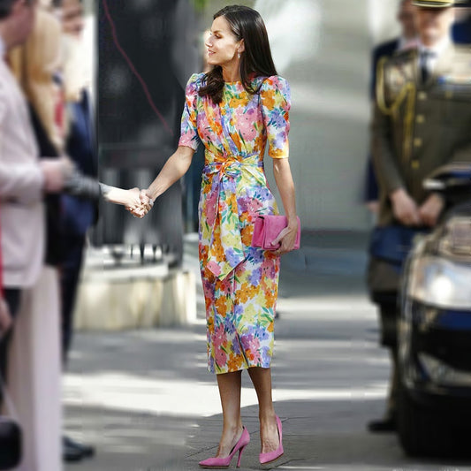 Unregelmäßiges Kleid mit Hanfdruck für Damen