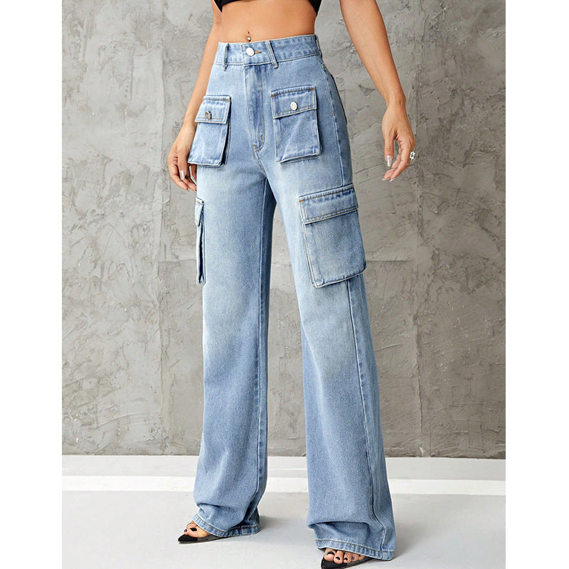 Damenbekleidung High Waist Arbeitskleidung Schlankheits-Jeanshose