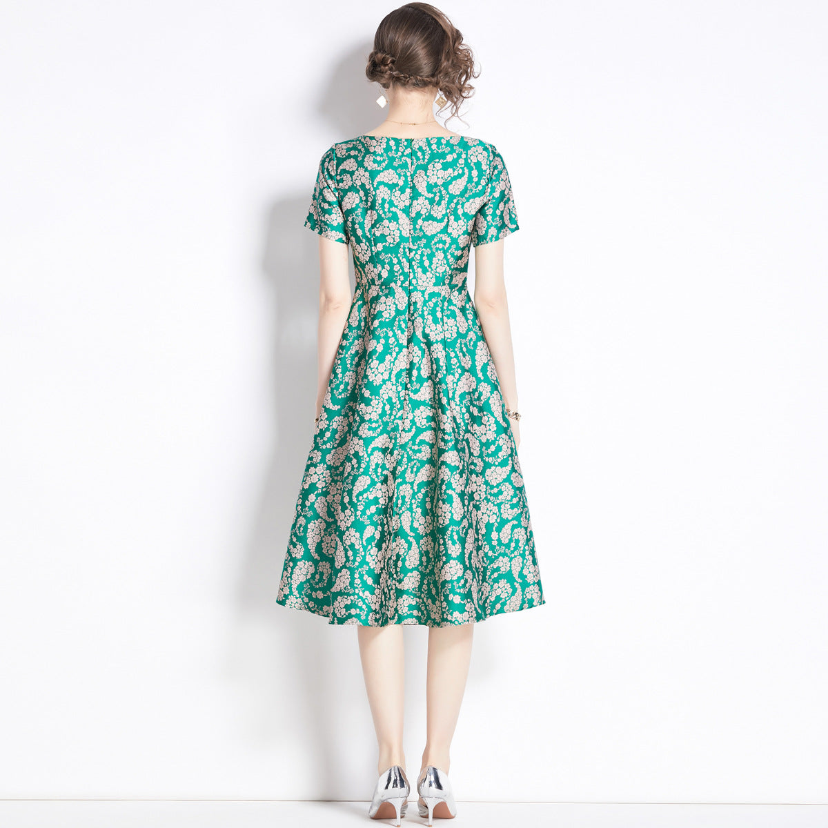 French Retro Jacquard Dress Women