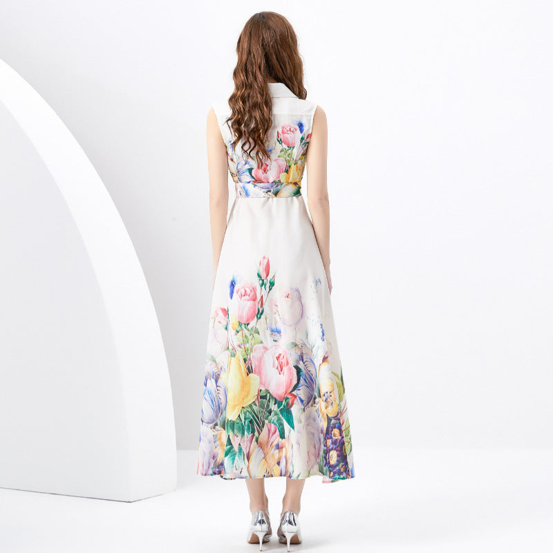 High-end Long Sleeveless Dress