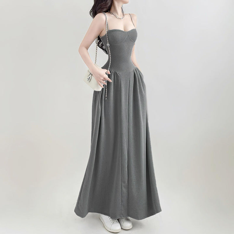 Elegantes französisches Sling-Kleid für Damen