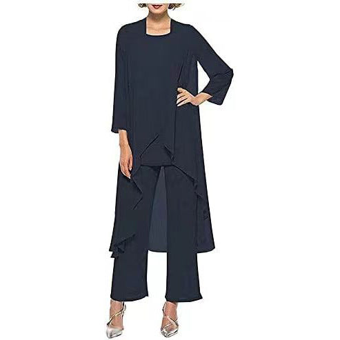 Sommer Neue Chiffon Strickjacke Mode Slim Fit Abnehmen Mama Drei-stück Anzug