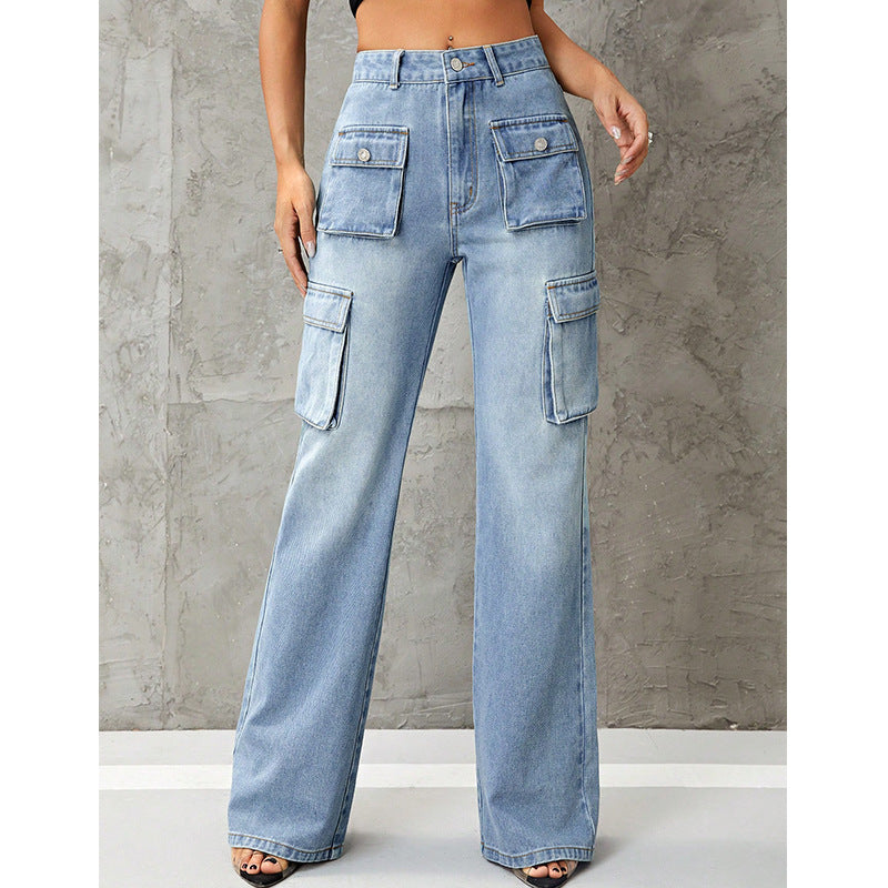 Damenbekleidung High Waist Arbeitskleidung Schlankheits-Jeanshose